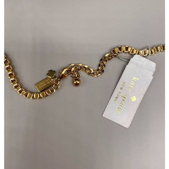 NWT Kate Spade Marquee Gold Plated Statement Necklace - Picture 4 of 7
